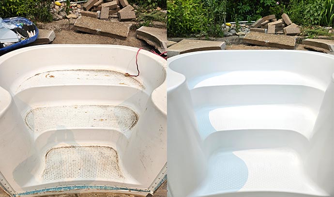 Perfect Pool Step repair after winter damage