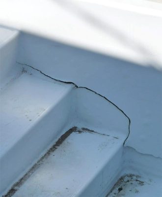 Pool step repair after Ice Damage